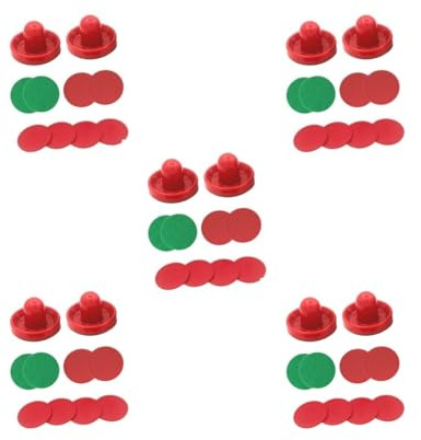 KSJOAIDDE 5 set med Air Hockey Pucks familjespel mini lufthockey bordsspel för hemmaspel bord puckar och pushers