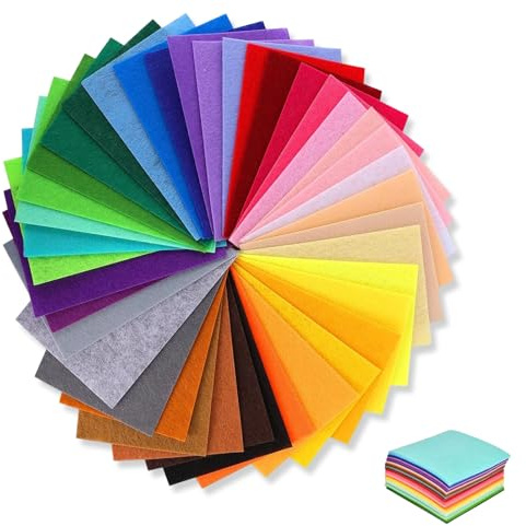 SXKJGQ 30 Pcs Felt Sheets, Coloured Fabric Squares for Craft 15 X 15 Cm, Suitable for Handicrafts and DIY Felt Crafts