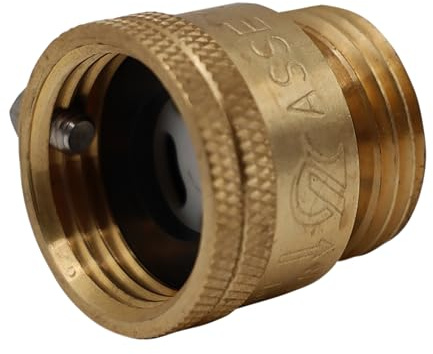 JB Products Vacuum Breaker 3/4 Inch Solid Brass Hose Bib Backflow Preventer for Garden Spigot RV