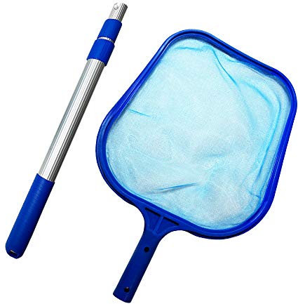Greenerever Pool Skimmer Net with Pole (100 cm) | Hot Tub Spa Leaf Cleaner Net | Plastic Framed Fine Mesh Net | Easily Removes Leaves, Debris, Small Particles from Pools, Spas, Hot Tubs, Ponds