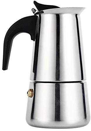 HERCHR Cafetera del pote de Moka del acero inoxidable, cafetera de la estufa del uso de Ministerio del Interior(100ml)