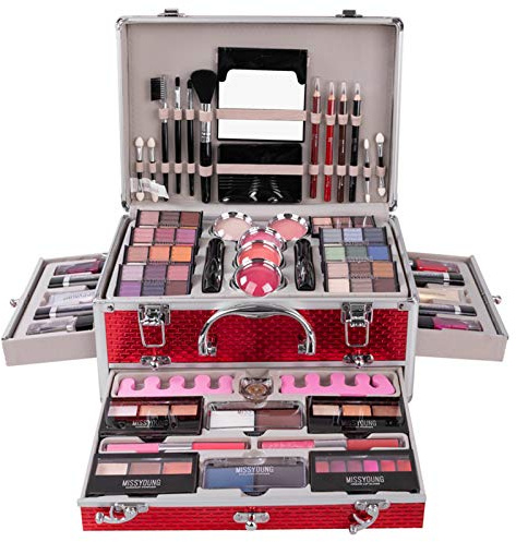 JasCherry Set di Trucchi Make Up Cosmetico Valigia per il Trucco Kit Trucchi Tutto in Uno Tavolozza per Beauty Case Make Up Scatola Completo Valigetta con ombretto, Blush polvere e Lucidalabbra #3