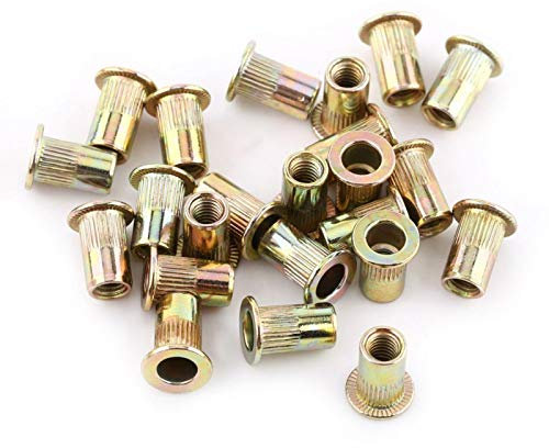 Écrou à rivets plats filetés en acier au carbone M3-M12, Rivet creux, Écrous à sertir, écrou à riveter aveugle m4 écrou a riveter m5 inserts filetés à tête plate(M4)