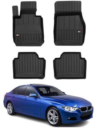 OMAC Gummi Fußmatten kompatibel mit BMW 3er F31 Touring 2011-2019 Premium Gummi Schwarz 4X