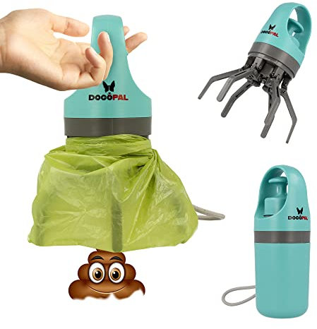 DOGOPAL 360 Hundekotgreifer mit Kotbeutelspender - Moderne Hundekotschaufel mit Hundekotbeutelspender - Pooper Scooper - Einfaches Aufsammeln von Hundekot für kleine, mittlere & große Hunde