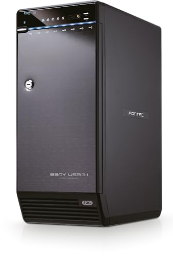 FANTEC QB-X8U31 8x USB3.2 Gen2 hard disk enclosure for 8X SATA 3.5/2.5 inch HDDs or SSDs, transfer rates up to 10Gbit/sec, fan automatic, metal housing black