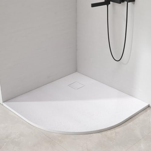 EMKE Piatto e doccia 90 x 90 cm, angolo antiscivolo, ritagliabile, SMC, bianco