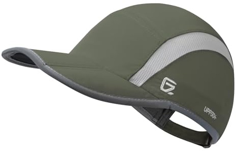 GADIEMKENSD UPF50+ Quick Dry Sports Hat Lightweight Breathable Soft Outdoor Running Cap Army Green