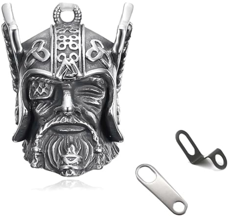 MANOPRANA Campana de moto Guardian, campana, campana, campana, campana, guardián, campana, colgante, regalo o llavero, plata, acero inoxidable (D) 2