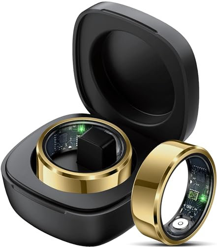 findtime Smart Ring Heart Rate Monitor Blood Pressure Ring Sleep Tracker Blood Oxygen Health Ring Pedometer Step Counter Calories Waterproof Fitness Rings for Men Women