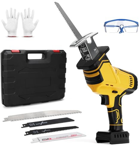 WingFly Sierra sable inalámbrica para Dewalt 18 V, 20 V batería, Sierra Alternativa profesional con 4 hojas, 2700 rpm, Sierra Recíproca Eléctrica con Velocidad Variable