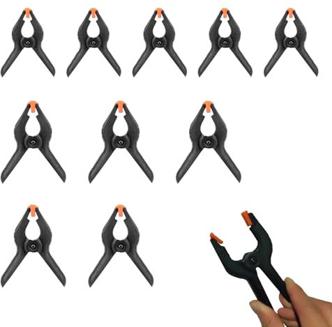 Sikweny 10 Pièces Pince a Ressort Mâchoires Réglables Pince Plastique Conception Ergonomique Serre Joint Texture Antidérapante pour Projets de Bricolage Modélisme Studio Photo Notes Autocollantes