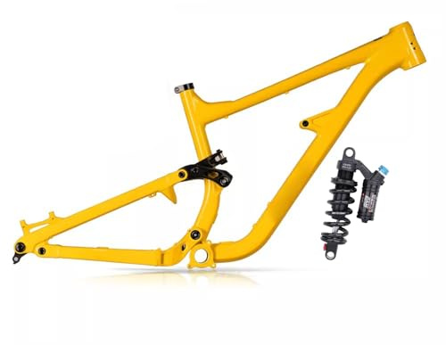 DHNCBGFZ Cadre De VTT Tout Suspendu 27,5/29 Débattement 155 Mm Cadre Boost Axe Traversant 12x148 Mm Cadre Enduro Semi-Rigide 15,5(with Shock absorbers,27.5 * 15.5'')