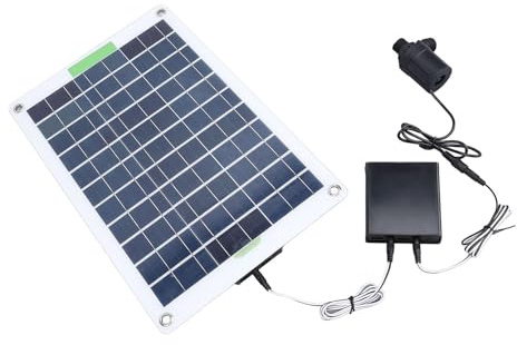 Hamwesh Vattenpumpsats för Solenergi, 100 W Monokristallin Kiselsolpanel med 800 L/h Flödeshastighet, 16,4 Fot Lyft, Energiförvaringslåda för Utomhusträdgårdsdammar Fågelbad Fisktank