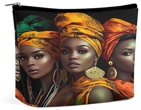 Pañuelo para la cabeza africano para mujer, neceser de maquillaje, organizador de artículos de aseo de viaje, estuche de cosméticos para mujer, regalos de cumpleaños para mamá, niñas, mujeres y herman