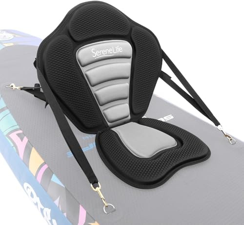 SereneLife Paddleboard Seat - Detachable UniversaL BAdjustable Seat, with Straps and Hooks, Form-Fitting Design for All Body Sizes, Kayak Compatibility, Suitable for Rowing Boat and Fishing Boat