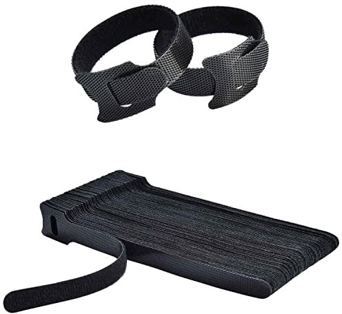 50PC Cable Ties Reusable - Cable Straps Multi-Purpose Tie Wraps Fastening Straps Used for Headphones Phones Electronics Wire Cable Tidy Management (50pcs)