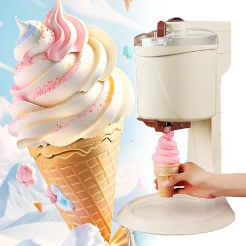 URJWAN Machine à CrèMe GlacéE Molle, Machine à Desserts, Machine à CrèMe GlacéE Domestique Bricolage, Machines à CrèMe GlacéE Au Yaourt pour La Cuisine De Bricolage Rapide