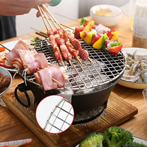Rund kolbordsgrill, grill i japansk stil, minigrill inomhus, med träunderlag för picknick-trädgårdsbalkongcamping (färg: svart, storlek: 23 * 24 cm)