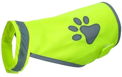 Gilet réfléchissant pour chien | Gilet fluorescent pour chien | Gilet jaune | Garde les chiens visibles avec motif de pattes de chien | Gilet de sécurité d'extérieur pour la randonnée et la chasse