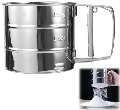 banjiabb [Paketinhalt] Sie Erhalten EIN Mehlsieb, Die Größe Beträgt 15 X 10 X 9,4 cm, Die Kapazität Beträgt 250 G, was Ihren Täglichen Bedarf Deckt