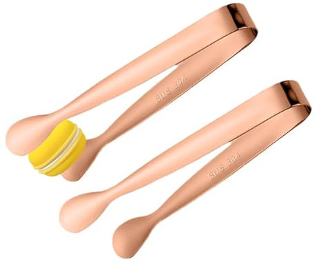 Pinze piccole – Pinze dolci per mix di plettri | pinze per ghiaccio | pinze per cubetti di zucchero | Pinze piccole | Piccole pinze per antipasti | Clip per afferrare cibo in acciaio inox da 10,9 cm