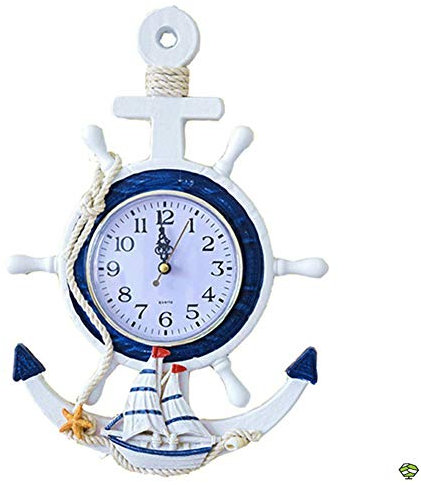 KRXSOBNV, Orologio da parete marittimo in legno Orologio al quarzo Volante Ancoraggio Vacanza Mare Barca Nave Decorazione da parete shabby for soggiorno Camera da letto Asilo nido,Orologi da parete