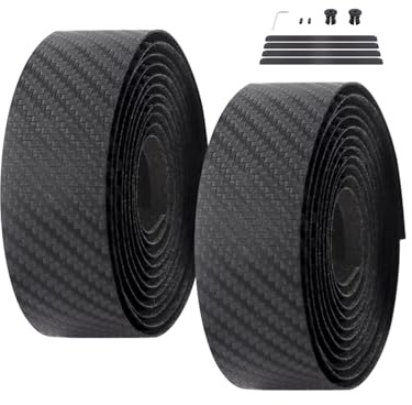 TIJYSH Fahrrad Lenkerband，Bicycle Handlebar Tape, Breathable Handlebar Tape, Bike Handlebar Tape (2er-Set) (Schwarz-3K Kohlenstoff)