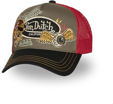 Von Dutch Cappellino da bambino Patches, Berretto Trucker Ragazzo e Ragazza, Regolabile da Snapback, Beige Taglia TU