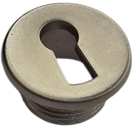 cyclingcolors 1x Schlüsselplatte 25 mm für Möbelschloss – Zamak, Matt Nickel – Möbelbeschlag für DIY, Renovierung & Restaurierung