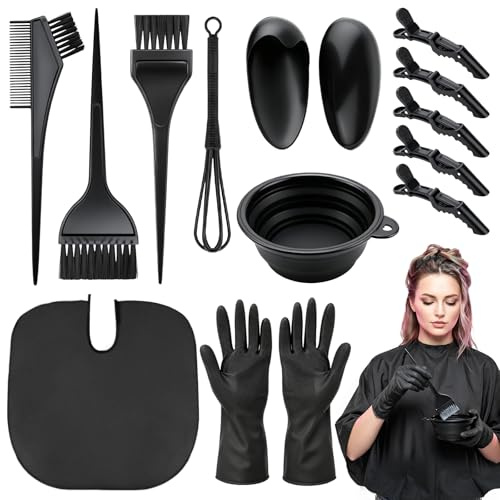 VAIAV Pennello Tinta Capelli, 15 Pz Ciotola e Pennello per Tinta Capelli, Kit Tinta Capelli Fai da te