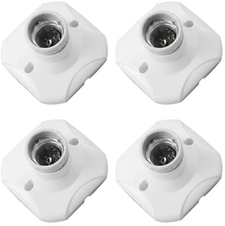 Fwmctkr Universal E27 Techo del Portalámparas Roscado Blanco 4 Piezas