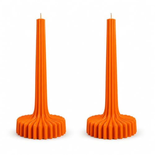 Velas Acanaladas en Forma de Columna, Velas Originales (Naranjas)