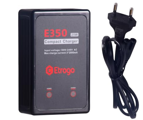 Etrogo Cargador de Equilibrio de Batería Lipo 2S 3S (7.4V, 11.1V) 25W 2000mA Cargador Rapido con Protección múltiple para RC Quadcopter Drones etc