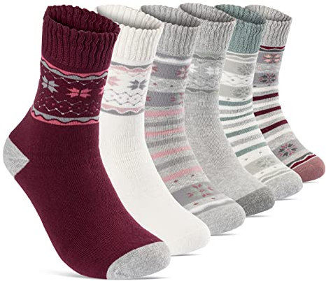 THERMO Socken Damen 39-42 Warme Dicke Wintersocken Damen Baumwolle Frottee 38204 (6 Paar 39-42)