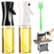 DOBIGER 2 Stück Ölsprüher für Speiseöl Glas, 200ml Öl Sprühflasche, Oil Sprayer für Air Fryer, Öl Spray für Küche, Grillen, Salat, BBQ, Heißluftfritteuse, Backen