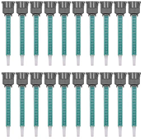 Alnicov 20PCS Epoxy Adhesive Mixing Nozzle Tip Resin Mixer Adhesive Gun Applicatior for 50ml AB Glue Cartridge Glue Gun (1:1 Applicator Ratios)
