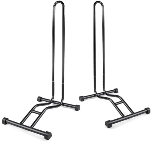 Revere Bike Stand Set of 2 – Adjustable Bicycle Parking Rack for 20–29 Inch Wheels, Fits Tires up to 2.6”, Portable Powder-Coated Steel Bike Storage for Indoor & Outdoor Use