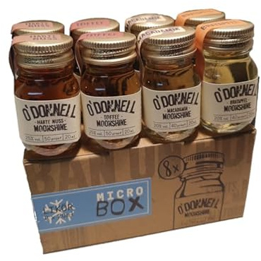 ODonnell Moonshine O`Donnell Moonshine - 8er Winter Micro Box I Natürliche Zutaten I Premium Schnaps nach amerikanischer Tradition I 25% Vol. Alkohol