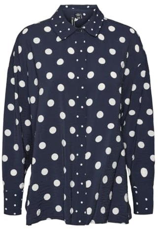 VERO MODA VMKAYA Katja LS WVN GA T-Shirt, Navy Blazer/AOP : Katja, L