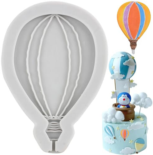 MINFEIDMS Hot Air Balloon Silicone Fondant Moulds for Sugar Cake Decorating Cupcake Topper Chocolate Gum Paste Candy Polymer Clay
