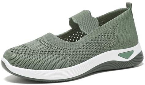 WDRHC Zapatos Slip-On de Verano para Mujer - Loafers Ligeros y Transpirables, Antideslizantes & Acolchados,Zapatos Casuales de Punta Redonda para el Día a Día, Azul/Rosa/Negro/Khaki/Morado,Talla 36-42