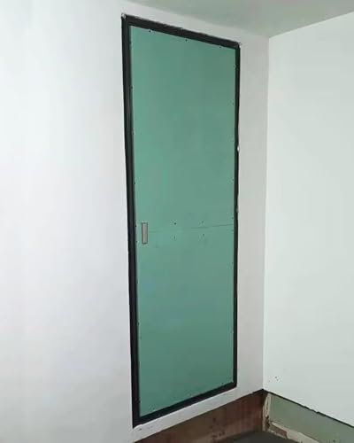 Wandzugangsklappe for Trockenbau, Zugangstür Mit Schwarzem Aluminiumrahmen Und Gipskartonplatte, Wassertank-Revisionsluke/Sanitär-Trockenbautür(650x950mm/26x37in)