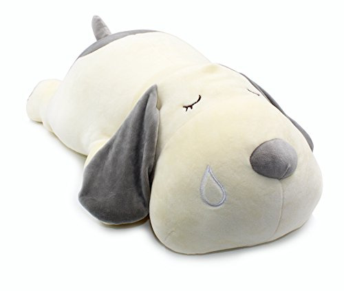 Vintoys Sleeping Dog Hugging Pillow Stuffed Animals Plush Soft Toy Grey 23.5