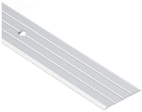 Flat Carpet Cover Door Strip 40mm x 0.9M Aluminium Rail Drilled Fluted Floor LPPS-40 TMW Profiles (Silver)