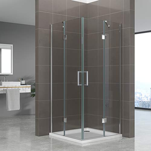 Moments of Glass Duschkabine CELINE mit Eckeinstieg 80x80 cm Höhe: 180cm, Eckduschkabine aus durchsichtigem 6mm NANO ESG Sicherheitsglas - DK72