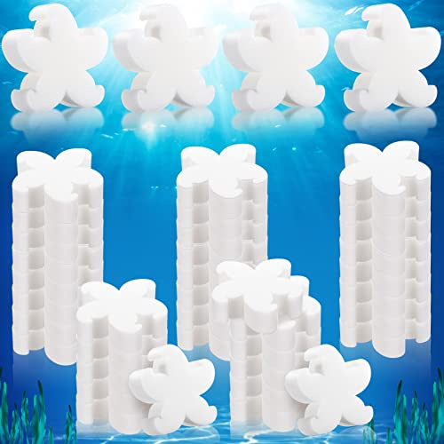 40 Esponjas de Escoria Absorbente de Aceite Herramientas de Limpieza de Esponja de Aceite Esponja de Escoria de Filtro para Bañera de Hidromasaje, Piscinas y SPA (Estilo Estrella de Mar)