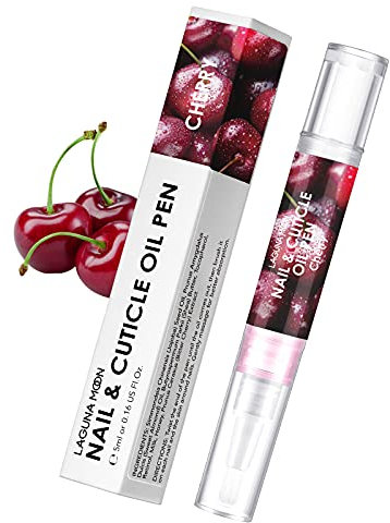 Lagunamoon Cuticle Oil Pen for Nail Care, 5ml Nail Oil Pen with Natural Ingredients to Moisturize and Nourish Dry Nails and Cuticles, Cuticle Oil to Prevent Nail Cracking and Hangnails, Cherry