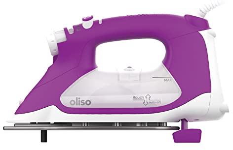 oliso TG1600 ProPlus Smart Iron with Auto-Lift – 1800 Watt Steam Iron for Clothes, Sewing, Quilting & Crafting – Diamond Ceramic-Flow Soleplate, Orchid
