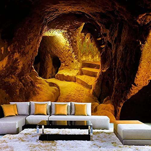 Papel Pintado Mural Cueva De Piedra Papel Tapiz Peel And Stick Para Sala De Estar Oficina Hotel Dormitorio Comedor Decoración Del Hogar Pegatinas Removibles Para Pared Carteles 400(ancho)x280(alto) cm